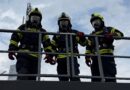 Feuerwehr Lacken beim Brandcontainer in Treffling